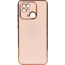 Cepustik Telefon Aksesuarları Xiaomi Redmi 10C Kılıf Bark Kenarları Altın Renk Kılıf