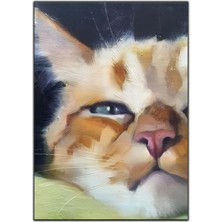 Tablo Dekor Sarman Kedi Kanvas Tablo