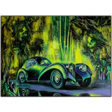 Tablo Dekor Bugatti Type 57SC Yeşil Kanvas Tablo