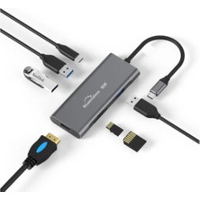 Livx Blueendless 7 In 1 Type C To 3*usb 3.0/hdmı/tf/sd/pd Çevirici -HC701