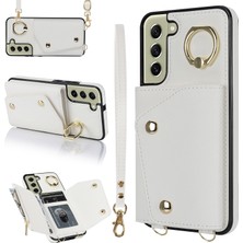 Cool-M Samsung Galaxy S21 Fe 5g Fermuar Cüzdan Cüzdan Crossbody Telefon Kılıfı Pu Deri Kaplamalı Tpu Kickstand Kapak (Yurt Dışından)