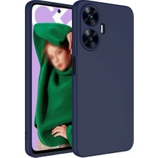 Realme C55 ile Uyumlu Kılıf Kadife Iç Yüzey Silikon Z-Mara Lansman Vieri Kılıf Lacivert