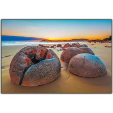 Tablo Dekor Moeraki Boulders Plajı Kanvas Tablo