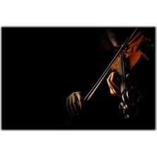 Tablo Dekor Karanlıktaki Kemanist Kanvas Tablo