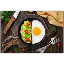 Tablo Dekor Dilimli Avokado Ile Ekmek ve Yumurta Kanvas Tablo