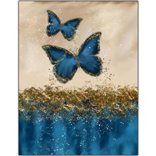 Tablo Dekor Mavi Kelebekler Kanvas Tablo