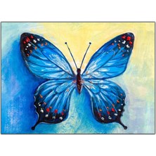 Tablo Dekor Mavi Kelebek Kanvas Tablo