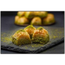 Tablo Dekor Fıstıklı Baklava Kanvas Tablo