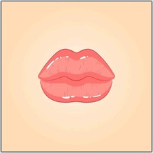 Tablo Dekor Pembe Dudak Illustrasyon Kanvas Tablo