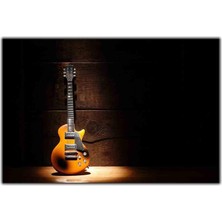 Tablo Dekor Sahne Işığı Altında Elektro Gitar Kanvas Tablo