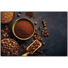 Tablo Dekor Öğütülmüş Kahve ve Kahve Çekirdeği Kanvas Tablo