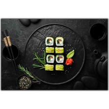 Tablo Dekor Düzenli Suşi Tabağı Kanvas Tablo