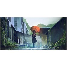 Tablo Dekor Şemsiyeli Küçük Kız Kanvas Tablo