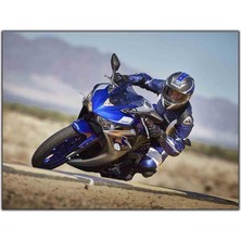 Tablo Dekor Mavi Motor Kanvas Tablo