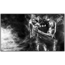 Tablo Dekor Siyah Beyaz Maskeli Erkek Koşucu Kanvas Tablo