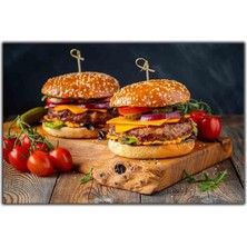 Tablo Dekor Hamburger ve Domates Kanvas Tablo