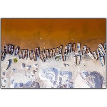 Tablo Dekor Retba Gölü ve Sandallar Kanvas Tablo