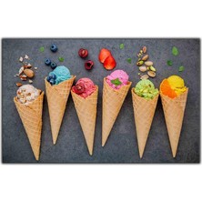 Tablo Dekor Külahtaki Renkli Dondurmalar Kanvas Tablo