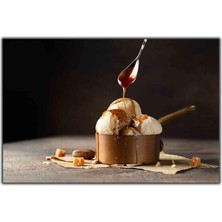 Tablo Dekor Karamel Soslu Dondurma Kanvas Tablo