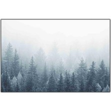 Tablo Dekor Sisli Çam Ağaçları Manzara Kanvas Tablo