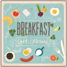 Tablo Dekor Breakfast Menüsü Kanvas Tablo