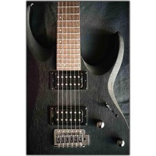 Tablo Dekor Siyah Elektro Gitar Kanvas Tablo