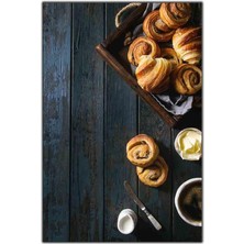 Tablo Dekor Kruvasan ve Kahve Kanvas Tablo