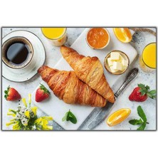 Tablo Dekor Kahve ve Kruvasan Kanvas Tablo