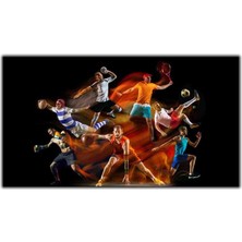 Tablo Dekor Koşu, Amerikan Futbolu, Futbol, Tenis Voleybol Kolajı Kanvas Tablo