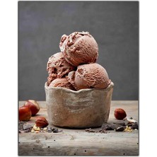 Tablo Dekor Taş Kasede Fındıklı Dondurma Topları Kanvas Tablo