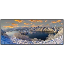 Tablo Dekor Beyaz Dağlar ve Göl Kanvas Tablo