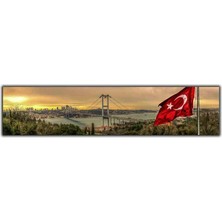 Tablo Dekor Türk Bayrağı ve Istanbul Manzarası Kanvas Tablo