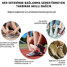 ipekbazaar Takbırak Mıknatıslı Lastikli Ayakkabı Bağcığı, Akıllı Bağcık, Bot, Çocuk, Spor Converse Nike Bağcık