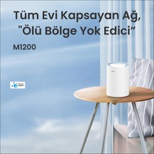 Cudy M1200 5ghz 867MBPS, 2.4ghz 300MBPS, 1 Port, 2X5DBI Anten, Wi-Fi Mesh Menzil Genişletici Router