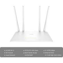 Cudy WR1200 Dual 2.4/5ghz 4X5DBI Anten 1200MBPS 5 Port Wi-Fi ROUTER(AC1200 Serisi)