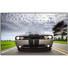 Tablo Dekor Siyah Şeritli Dodge Challenger Kanvas Tablo
