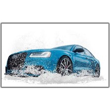 Tablo Dekor Mavi Audı Spor Araba Kanvas Tablo