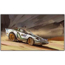 Tablo Dekor Lancia Stratos Yarış Arabası Kanvas Tablo