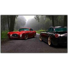 Tablo Dekor Kırmızı Ferrari 340 Klasik  Araba Kanvas Tablo
