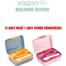 Vagonlife Beslenme Kutusu 2 Katlı Çatal,bıçak,kaşık Setli