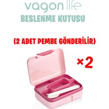 Vagonlife Beslenme Kutusu 2 Katlı Çatal,bıçak,kaşık Setli