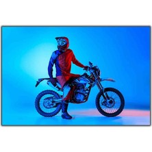 Tablo Dekor Stunt Motorcu Kanvas Tablo