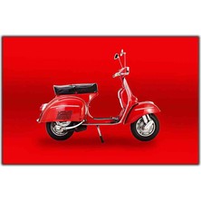 Tablo Dekor Kırmızı Vespa Kanvas Tablo