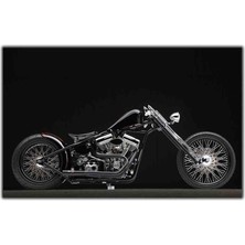 Tablo Dekor Siyah Beyaz Harley  Davidson Kanvas Tablo