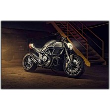 Tablo Dekor Ducati Siyah Motosiklet Kanvas Tablo