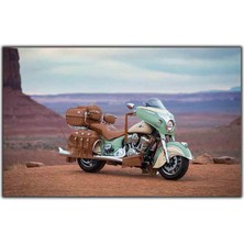 Tablo Dekor Su Yeşili Vespa Motosiklet Kanvas Tablo
