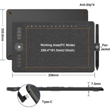 Gaomon M1230 Grafik Tablet 12 Inc Çizim Pedi