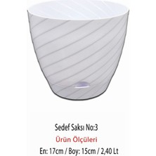 Montesev Sedef Çiçek Saksı No:3 (2,40 Lt)