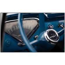 Tablo Dekor Mavi Klasik Araba Iç Tasarımı