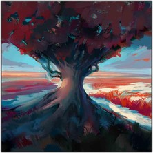 Tablo Dekor Vektörel Büyük Ağaç Kanvas Tablo